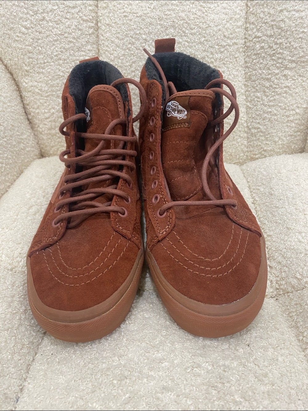 Vans Maroon Suede High-Top Sneakers     (Men 8, Women 9.5